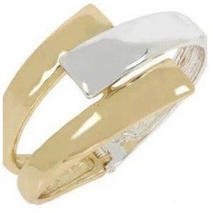 Robert Lee Morris Two Tone Gold/Silver Hinge Bracelet NWT